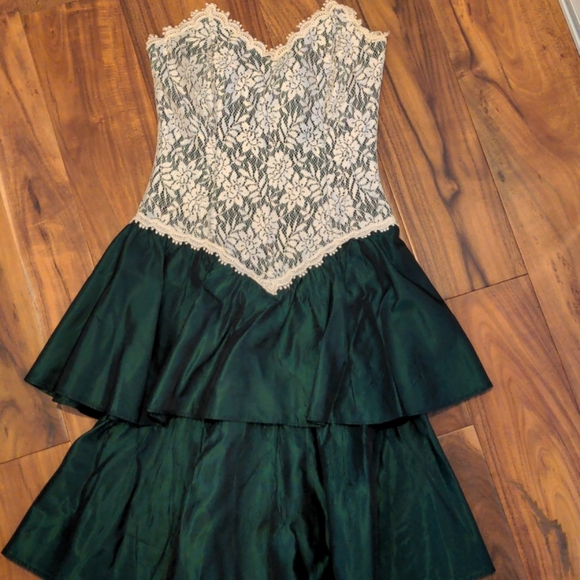 Vintage Scott McClintock strapless lace prom dress - Picture 1 of 10